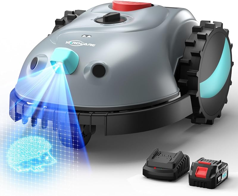 YARDCARE V100 Robot Lawnmower Cordless Peripheral with Camera, Obstacle Avoidanc