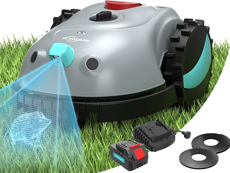 (2026 New) YARDCARE V100 Robot Lawnmower Cordless Peripheral with Vision Navigat